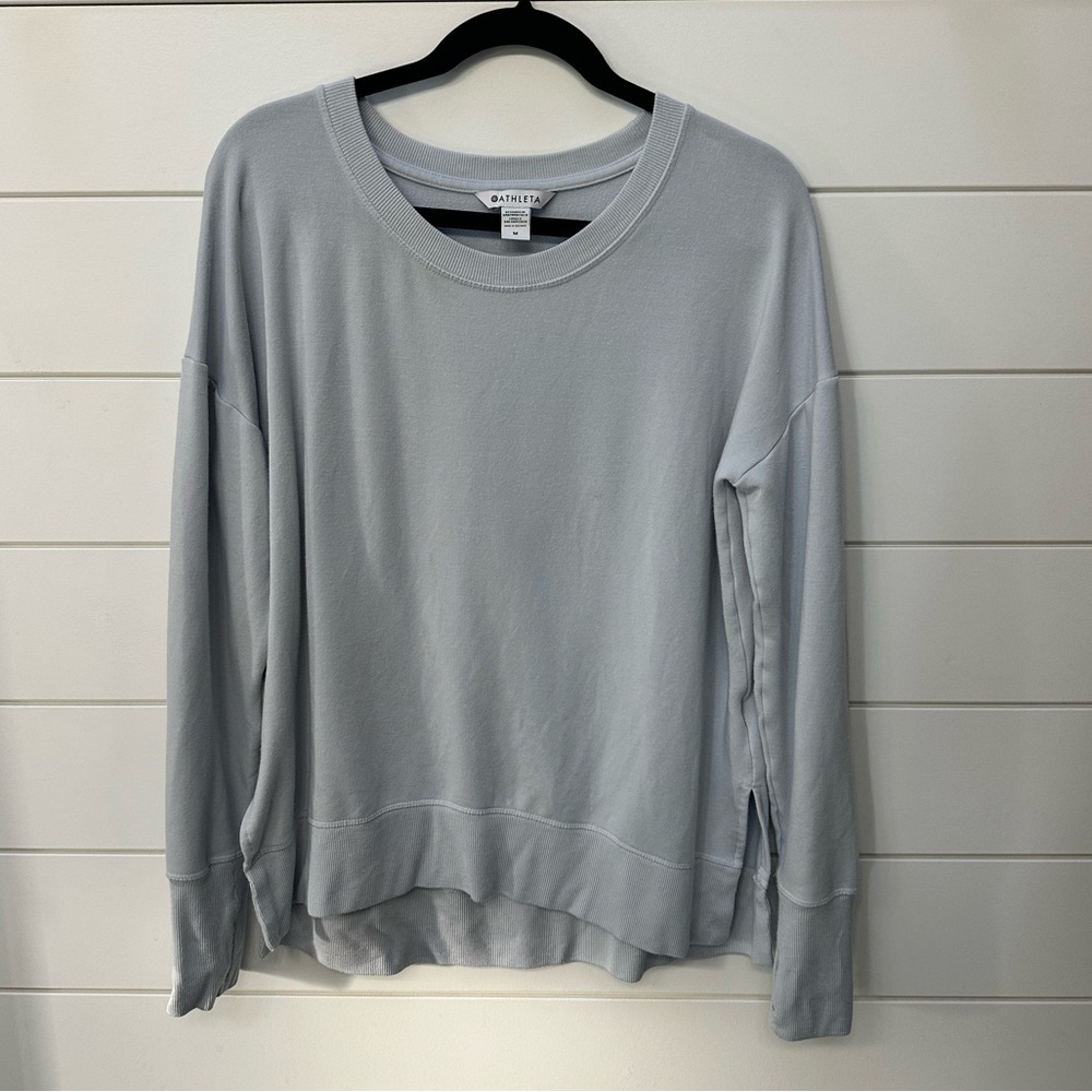Athleta Coaster Luxe Recover Sweatshirt -light blue